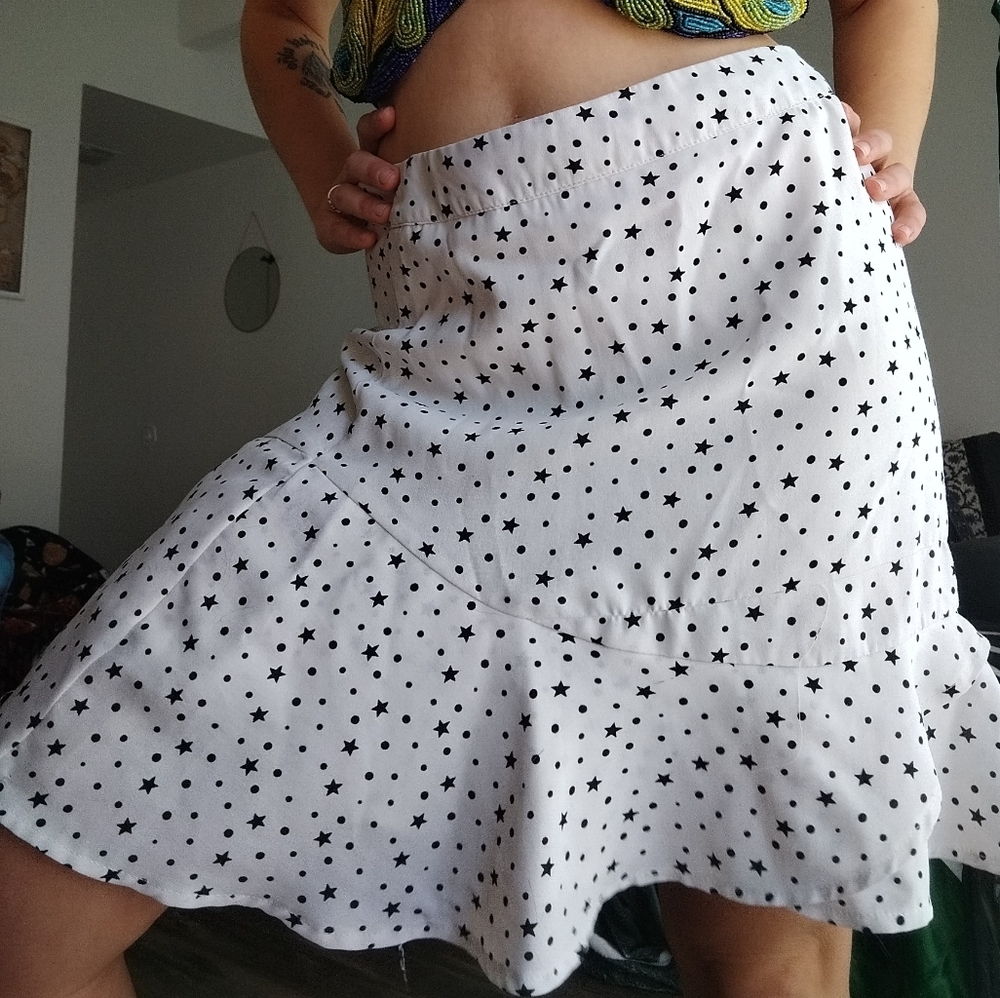 White skirt with stars